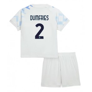 Inter Milan Denzel Dumfries #2 Udebanetrøje Børn 2025-26 Kortærmet (+ Korte bukser)